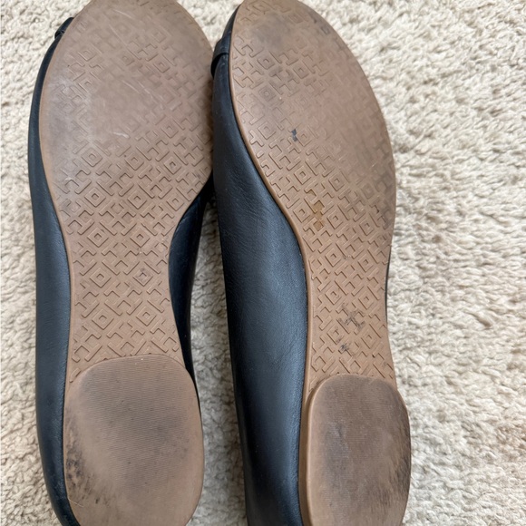 Tory Burch Miller Black Leather Flats - Picture 2 of 8